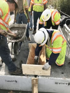 Construction workers doing bridge maintanence